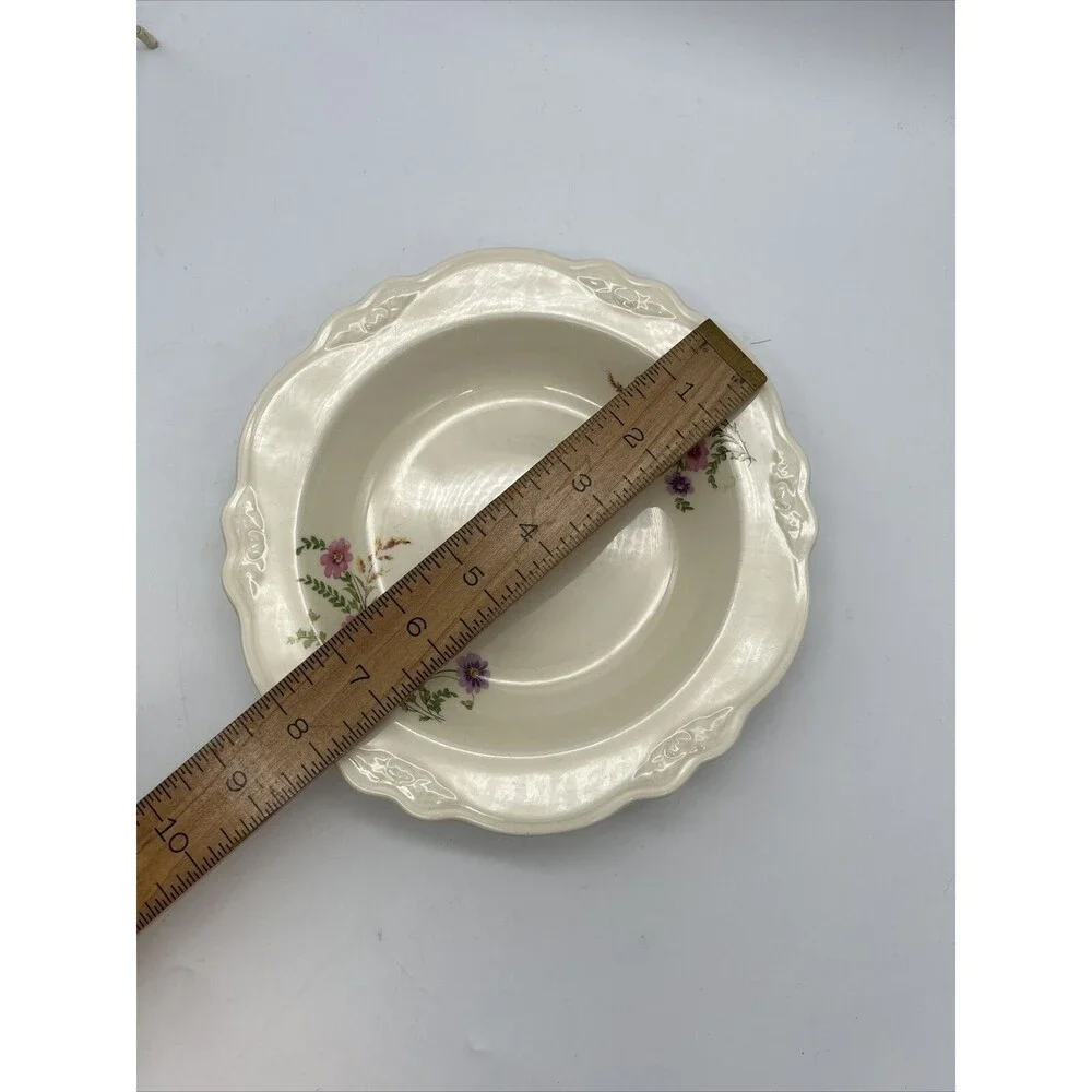 Homer Laughlin  Soup Bowl Flower Print Collectible Pretty 3D Border